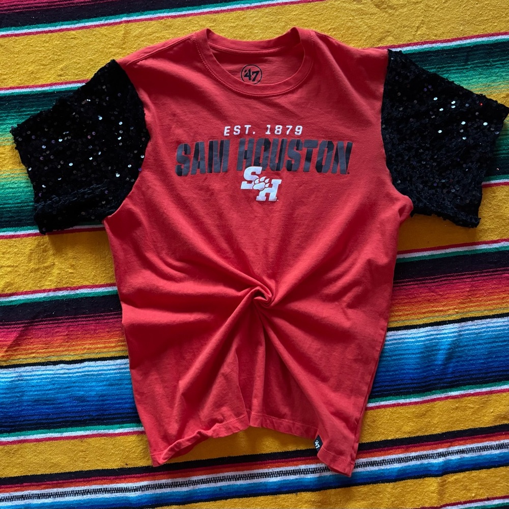 Sam Houston University Sequin Sleeve Tee